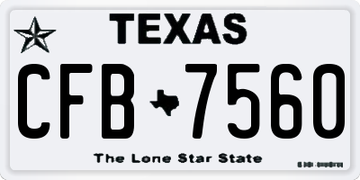 TX license plate CFB7560