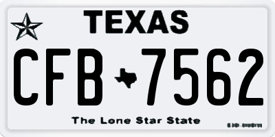 TX license plate CFB7562