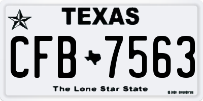 TX license plate CFB7563