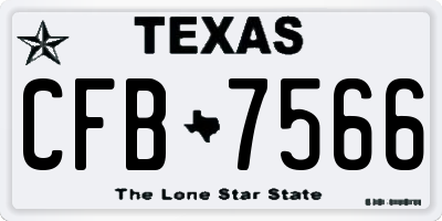 TX license plate CFB7566