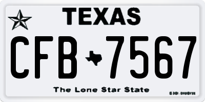 TX license plate CFB7567