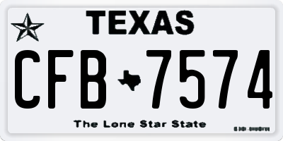 TX license plate CFB7574