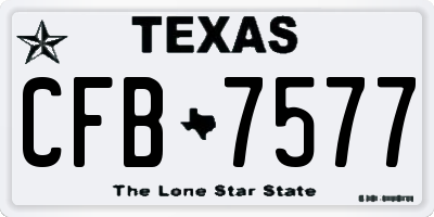 TX license plate CFB7577
