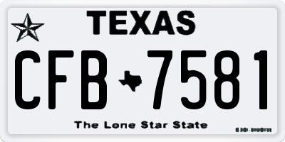 TX license plate CFB7581