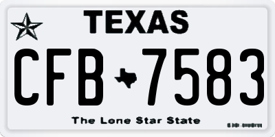 TX license plate CFB7583
