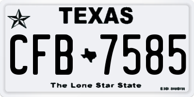 TX license plate CFB7585
