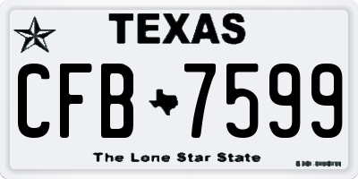 TX license plate CFB7599