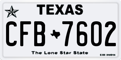 TX license plate CFB7602