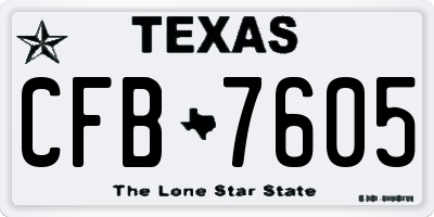 TX license plate CFB7605
