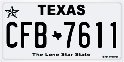 TX license plate CFB7611