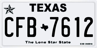 TX license plate CFB7612