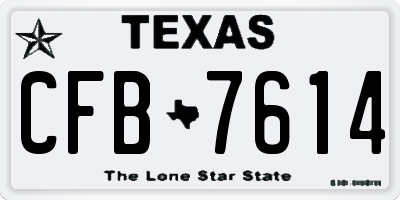 TX license plate CFB7614