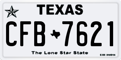 TX license plate CFB7621