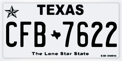 TX license plate CFB7622