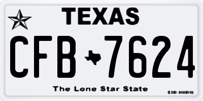 TX license plate CFB7624