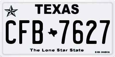 TX license plate CFB7627