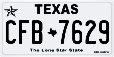 TX license plate CFB7629