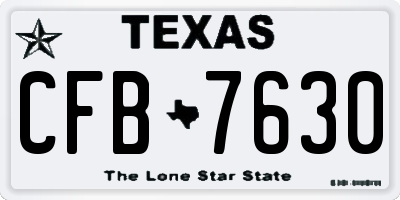 TX license plate CFB7630