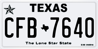 TX license plate CFB7640