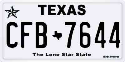 TX license plate CFB7644
