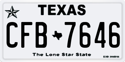 TX license plate CFB7646