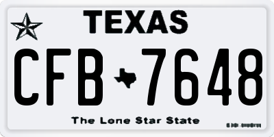 TX license plate CFB7648