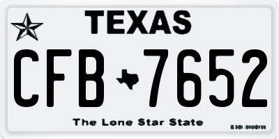 TX license plate CFB7652
