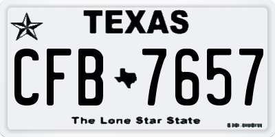 TX license plate CFB7657