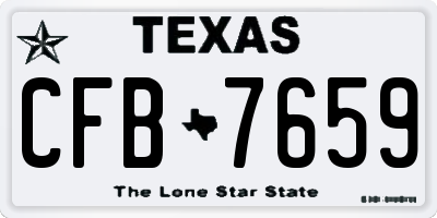 TX license plate CFB7659