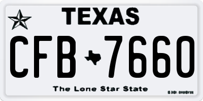 TX license plate CFB7660
