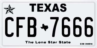 TX license plate CFB7666