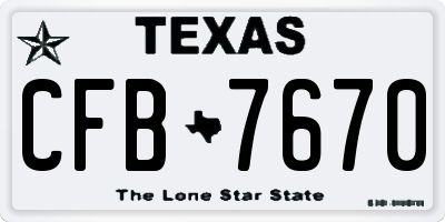 TX license plate CFB7670