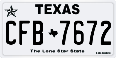 TX license plate CFB7672