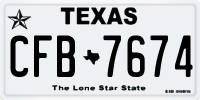 TX license plate CFB7674