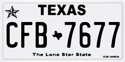 TX license plate CFB7677