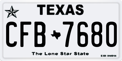 TX license plate CFB7680