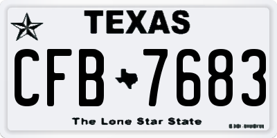 TX license plate CFB7683