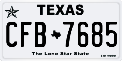 TX license plate CFB7685