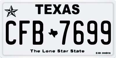 TX license plate CFB7699
