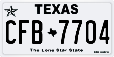 TX license plate CFB7704