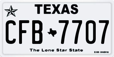 TX license plate CFB7707