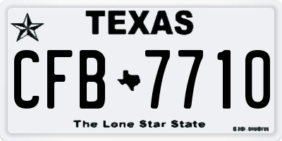 TX license plate CFB7710
