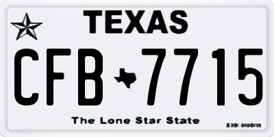 TX license plate CFB7715