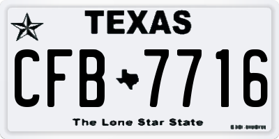 TX license plate CFB7716