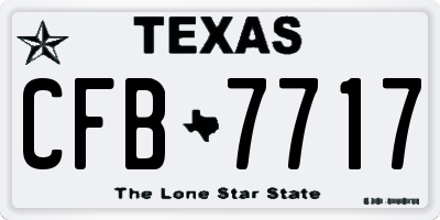 TX license plate CFB7717