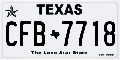 TX license plate CFB7718