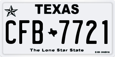 TX license plate CFB7721