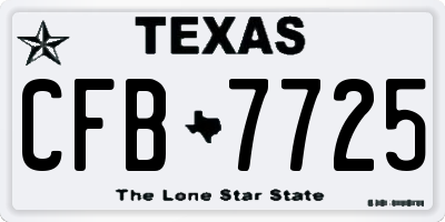 TX license plate CFB7725