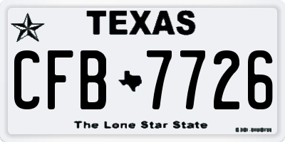 TX license plate CFB7726