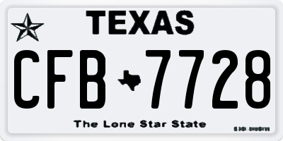 TX license plate CFB7728
